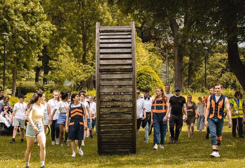 Community Cast power 12-foot Giant Wheel through Yeovil’s Town Centre