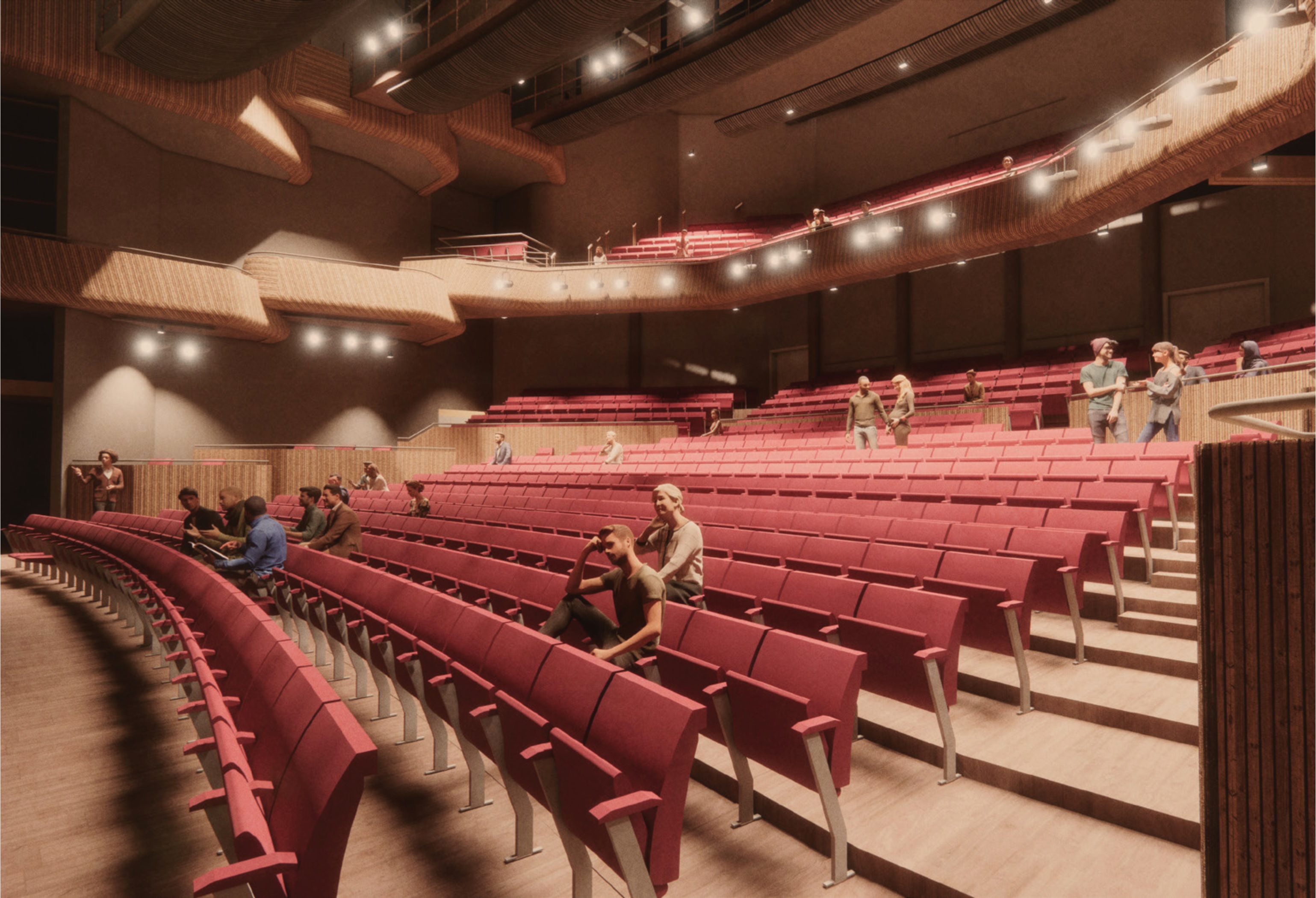 An artists impression of the auditorium.